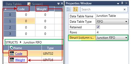 Data Table Properties