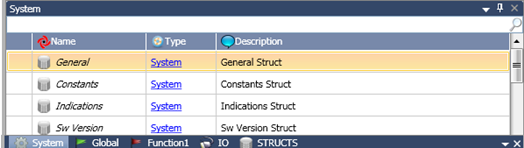 Tag Window - System Tags